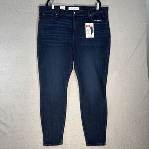 NWT Signature Levis Straus Jeans Womens Size 22W Mid Rise Skinny Dark Wash Denim